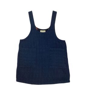 Ace & Jig Size S Finn Dress in Cadet Textile Navy Blue Overall Cotton Romper